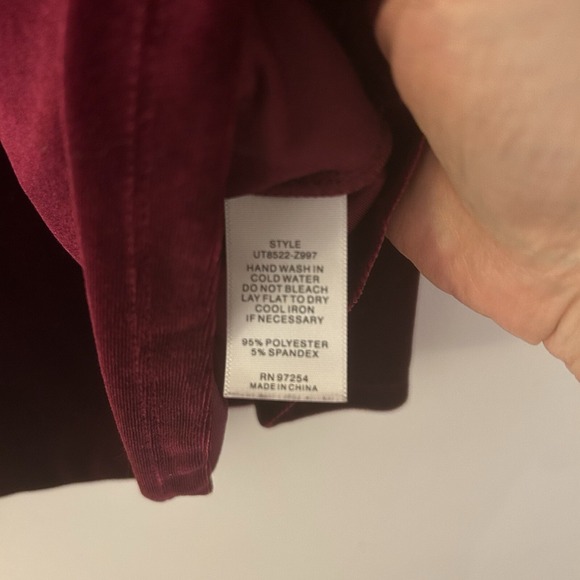 One Clothing Los Angeles-Burgundy Velvet Top-Sz M-Fairy-Vamp-Coquette - Picture 6 of 8